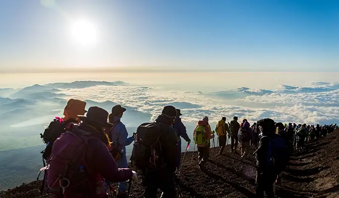 Mt. Fuji Summit Hiking 2D1N Tour from Tokyo (Fujinomiya Trail 5th to 8th Station)