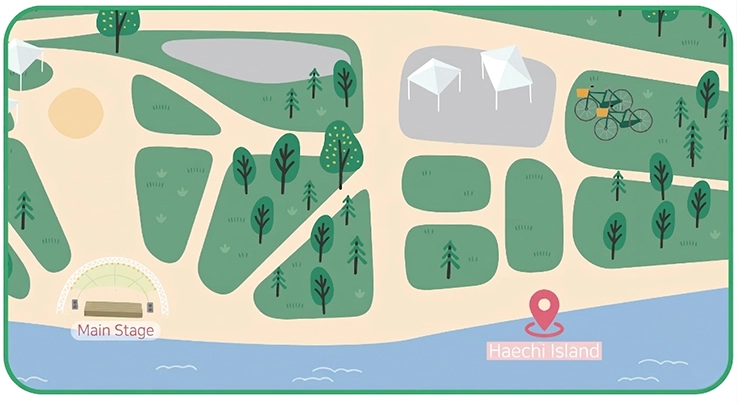Map of Haechi Island at My Pace Hangang Triathlon Festival
