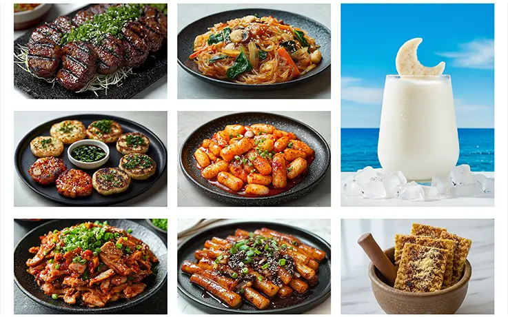 Myeongdong White Moon Gallery in-house food menu