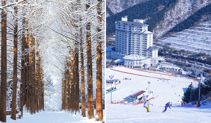 南怡島＆伊利希安江村滑雪度假村