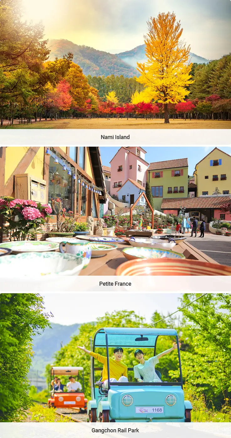 Nami Island, Petite France, and Gangchon Rail Park