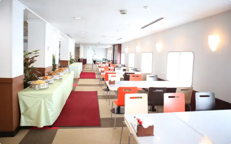 Restaurant Venus serving Western, Japanese, and Korean cuisine onboard the New Camellia Cruise.