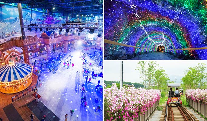 Onemount Snow Park + Gwangmyeong Cave + Uiwang Rail Bike 1 Day Tour (~Sep)