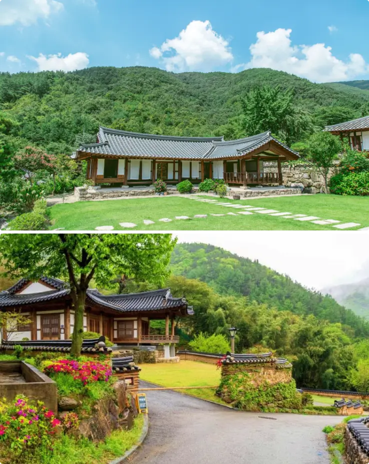 Traditional hanok village at Oseong Hanok Village, filming location of Korean dramas and BTS