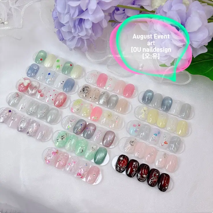 August monthly nail design by OU Nail Salon