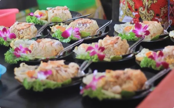 Lunch prepared for full day option visitors at Khai Islands