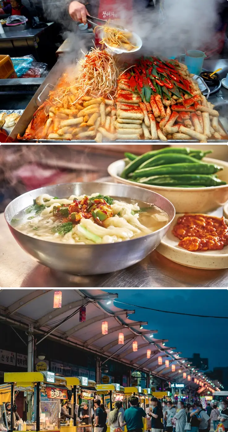 Food stalls and street food at Daegu Seomun Market