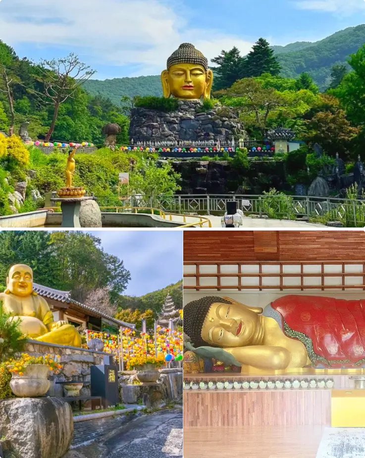 Big Buddha head statue at Waujeongsa Temple in Yongin
