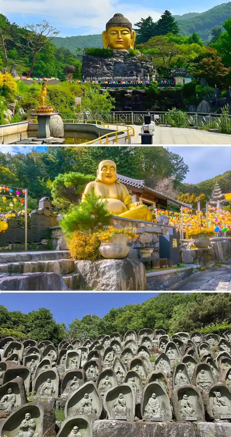 Big Buddha head statue at Waujeongsa Temple in Yongin