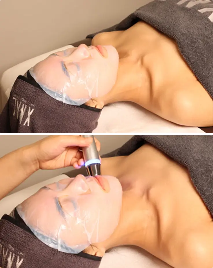 Visitor receiving skin care at House Waxing Gangnam
