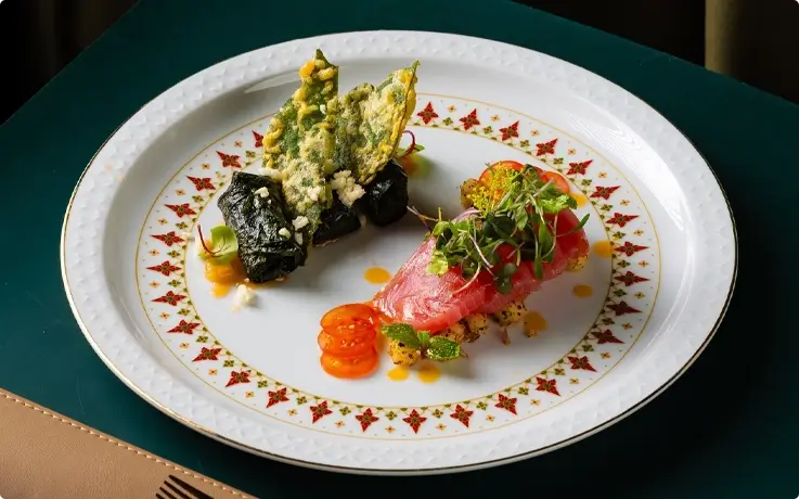 Appetizer served at Apsara Cruise by Banyan Tree Bangkok