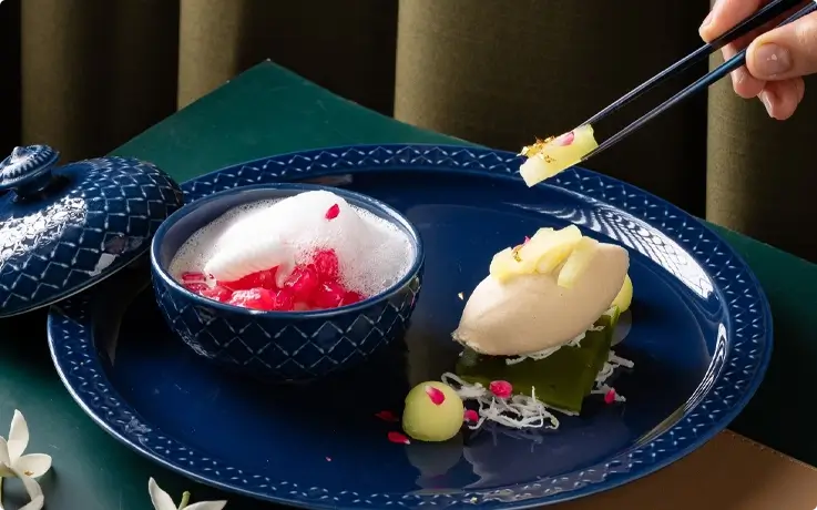 Dessert served at Apsara Cruise by Banyan Tree Bangkok