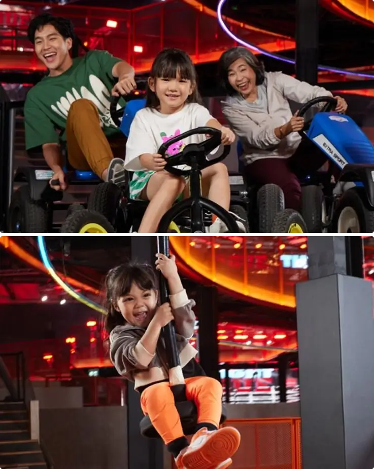 Family visitors enjoying activities at Beat Active Indoor Sports Arena in Bangkok
