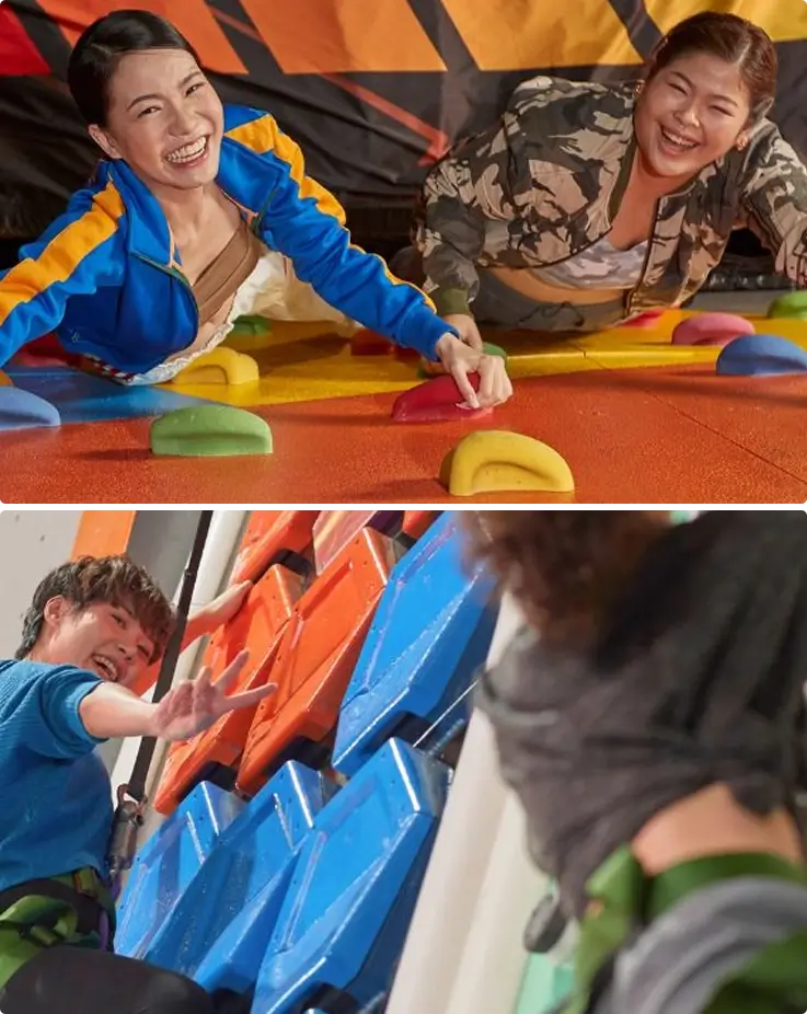 Visitors enjoying climbing at Beat Active in Bangkok