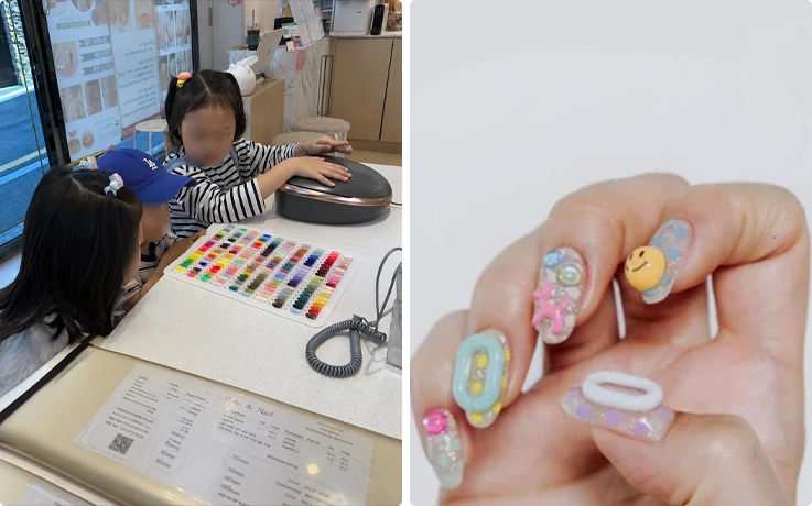 Kids' nail art designs at Beauty Holic in Busan