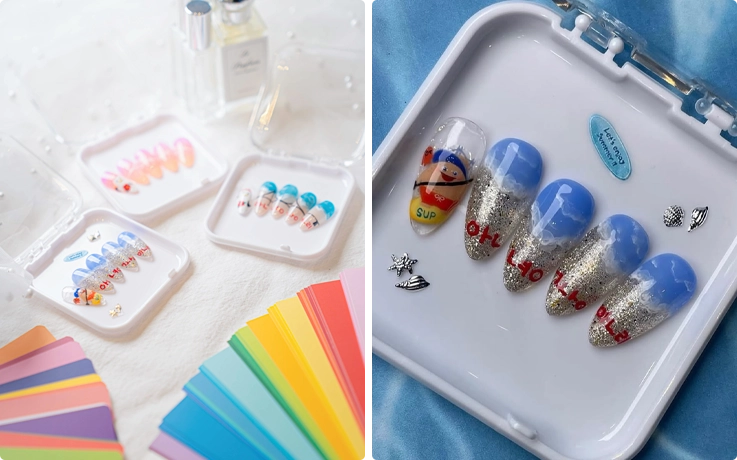 Nail art designs at Beauty Holic in Busan