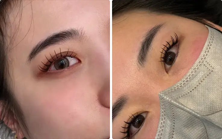 Eyelash extensions at Beauty Holic in Busan