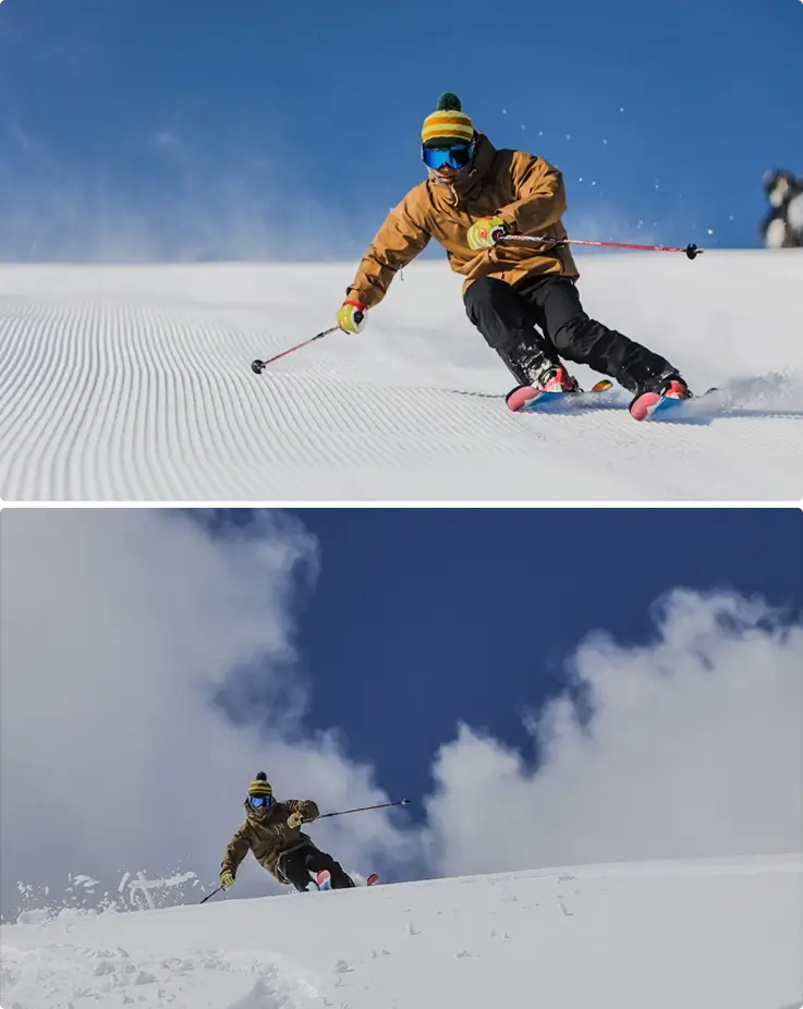 Visitors skiing at Biwako Valley ski resort in Japan