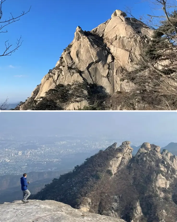 Bukhansan National Park hiking in winter