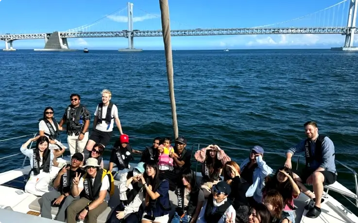 Visitos on a Yacht ride in Busan