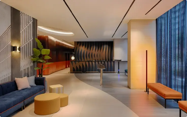 Lobby of SONO Moon Haeundae hotel in Busan