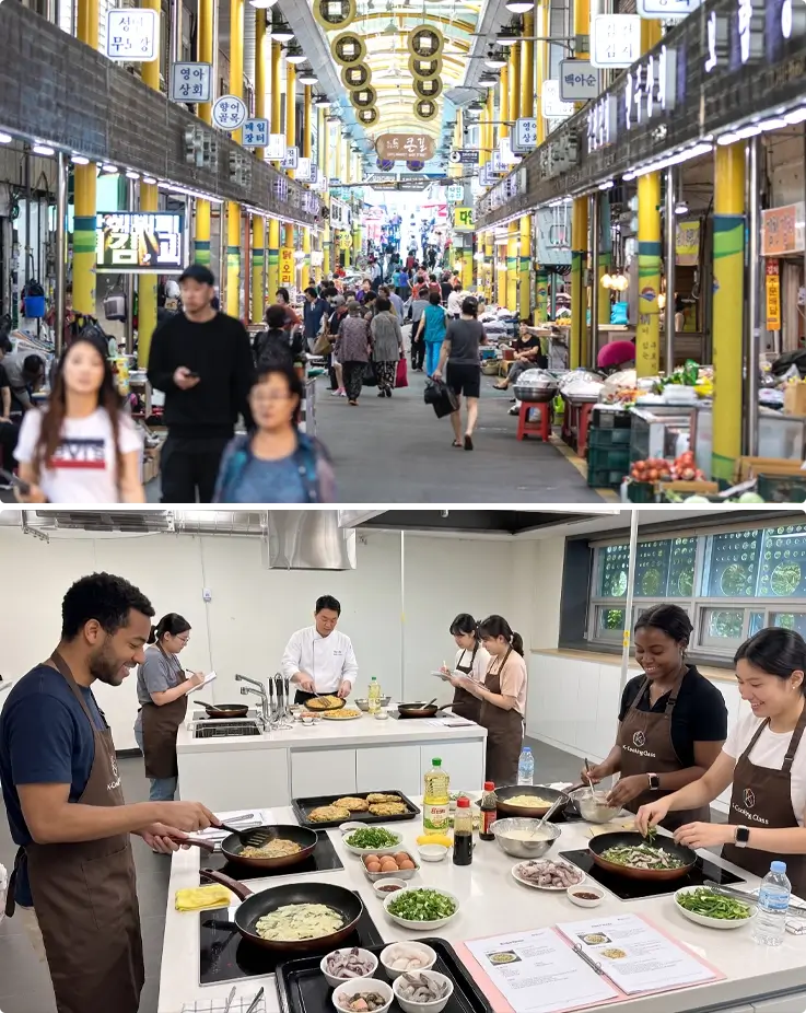 Traditional market tour and cooking class in Busan