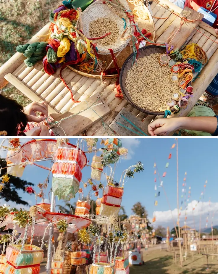 Lanna rice knitting activity at Chiang Mai CAD New Year Countdown 2026