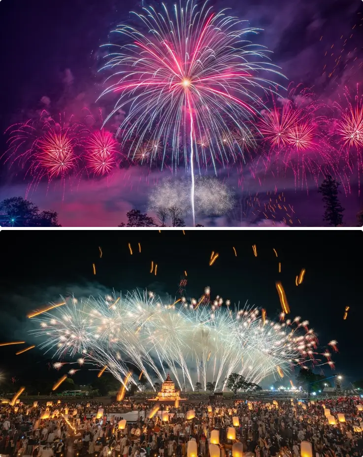 The Grand Fireworks Show at Chiang Mai CAD New Year Countdown 2026