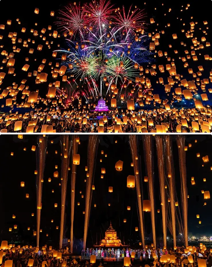 Lantern release at Chiang Mai CAD New Year Countdown 2026