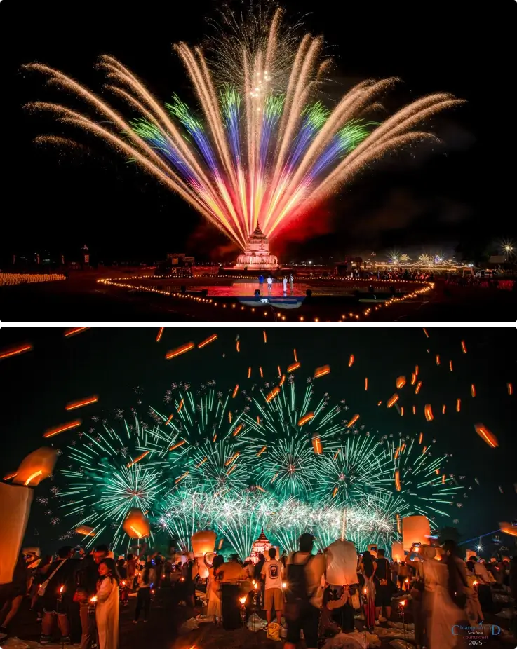 The Grand Fireworks Show at Chiang Mai CAD New Year Countdown 2026