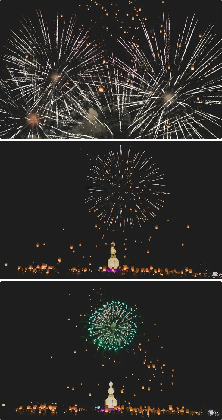 Fireworks at Chiang Mai Heritage Sky Lantern Festival