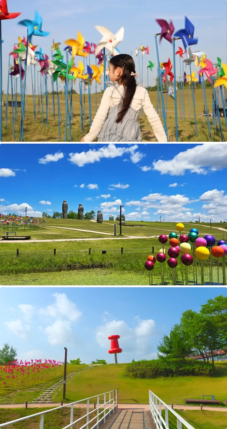 Pinwheel photo spot at Imjingang Peace Park