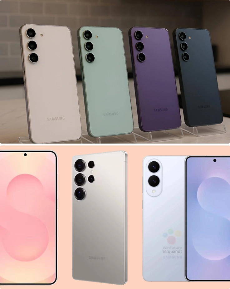 Galaxy S23 Ultra on top, Galaxy S25 Ultra on the bottom