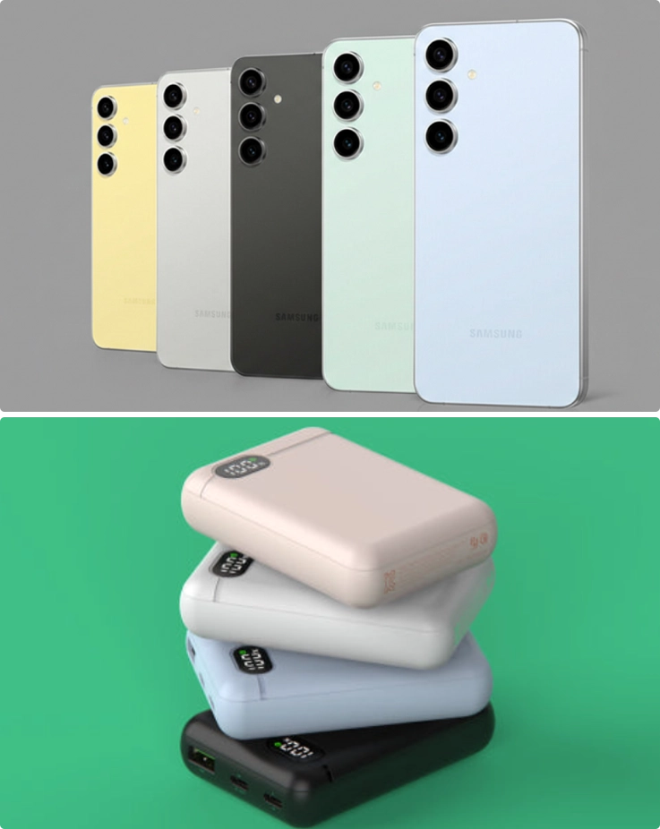 Galaxy S26 Ultra on top, power bank on the bottom