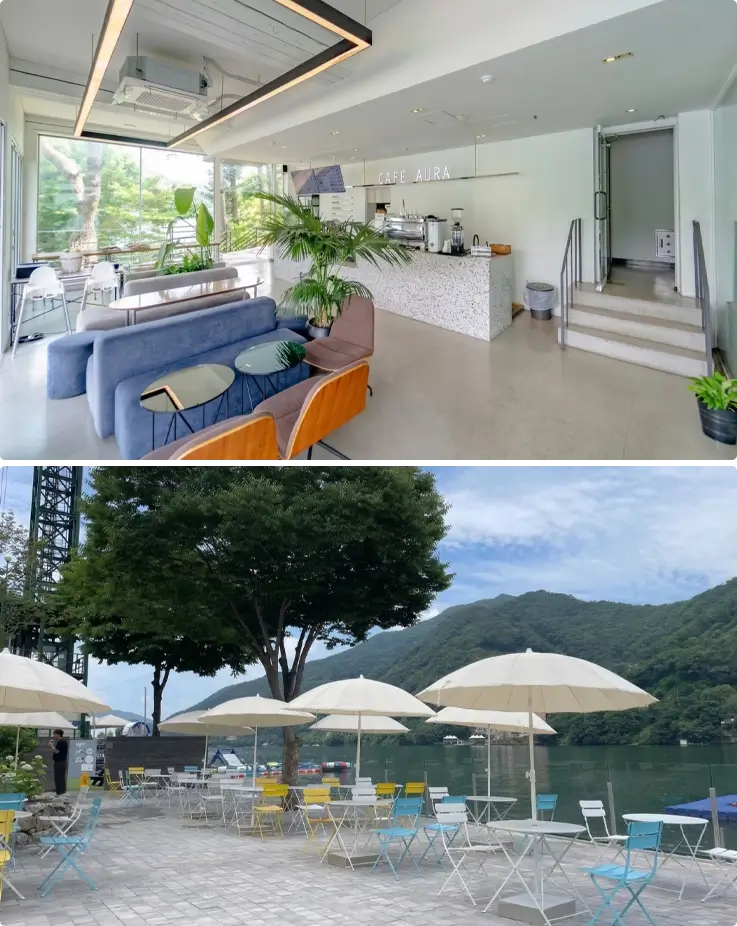 Cafe area at Cheongpyeong River Land