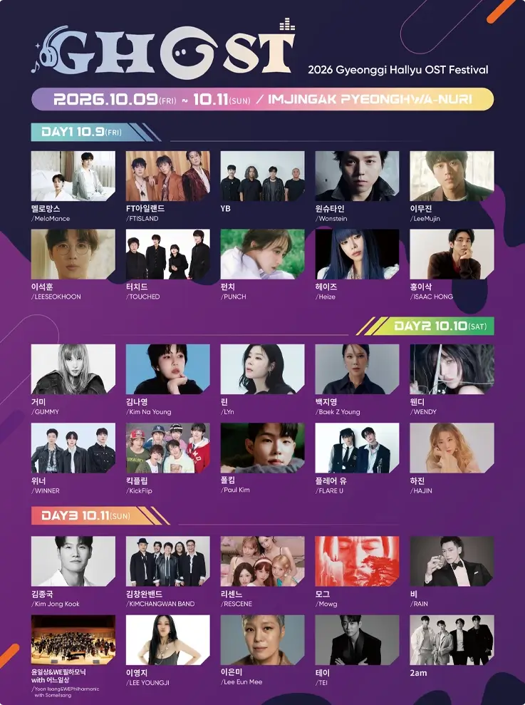 Line up of GHOST Festival