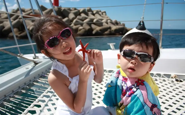 Visitors on Gimnyeong yacht tour in Jeju