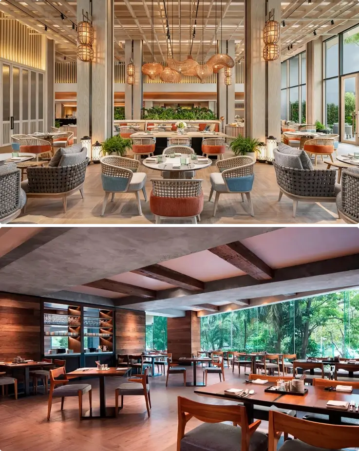 Interior of Goji Kitchen + Bar buffet in Bangkok