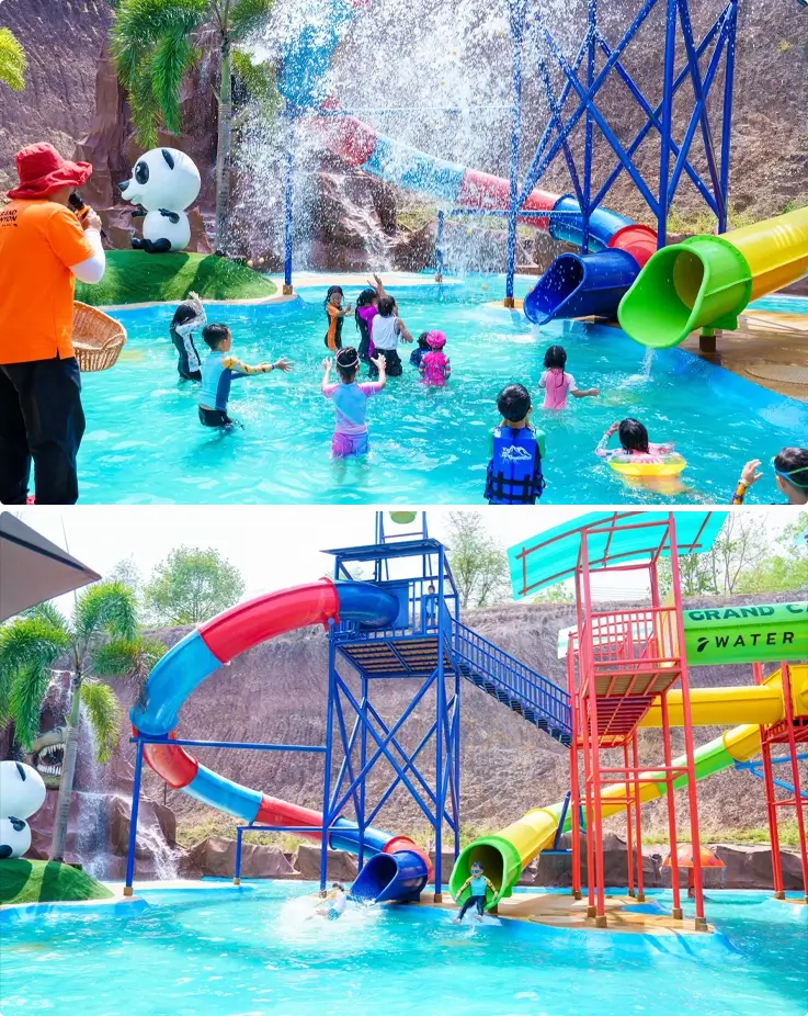 Visitors enjoying water activities at Grand Canyon Water Park in Chiang Mai
