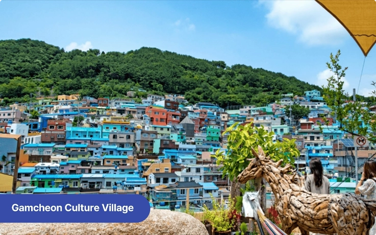 Gamcheon Culture Village with colorful houses