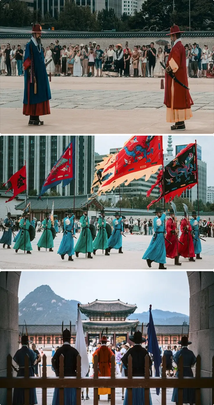 Royal guard changing ceremony at Gyeongbokgung Palace