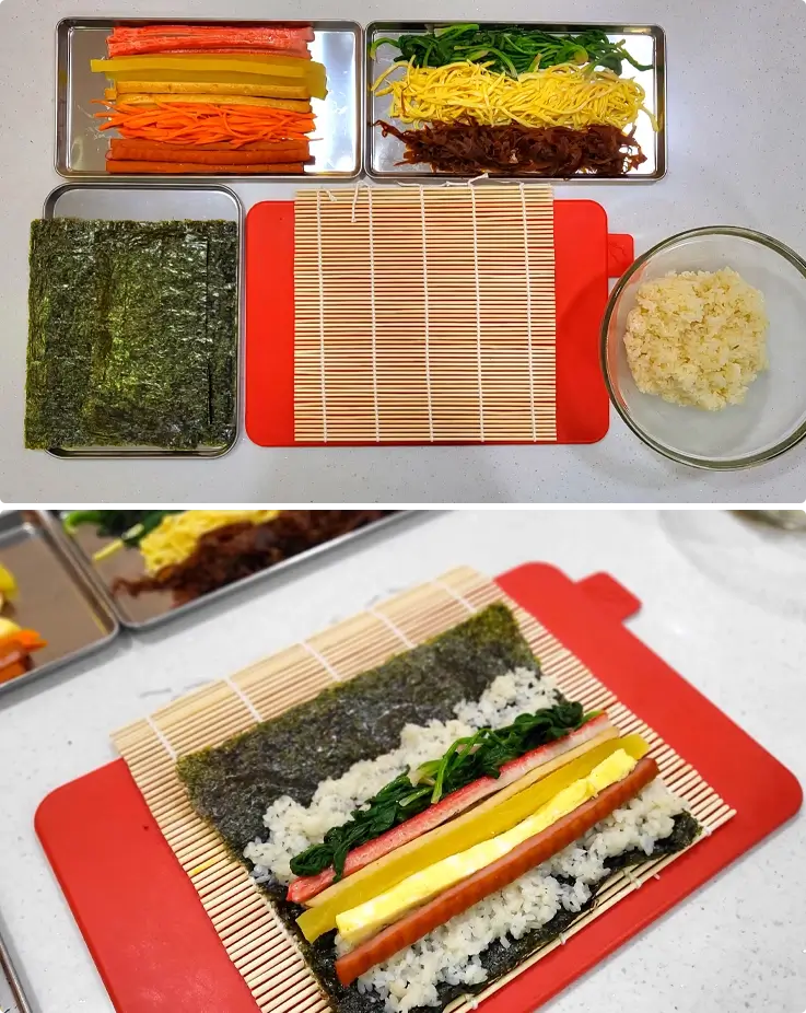 Gimbap making class in Gyeongju