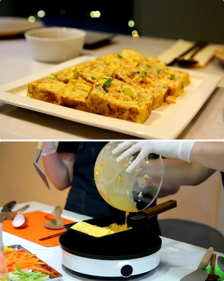 Rolled omelet made at Gyeongju Kitchen