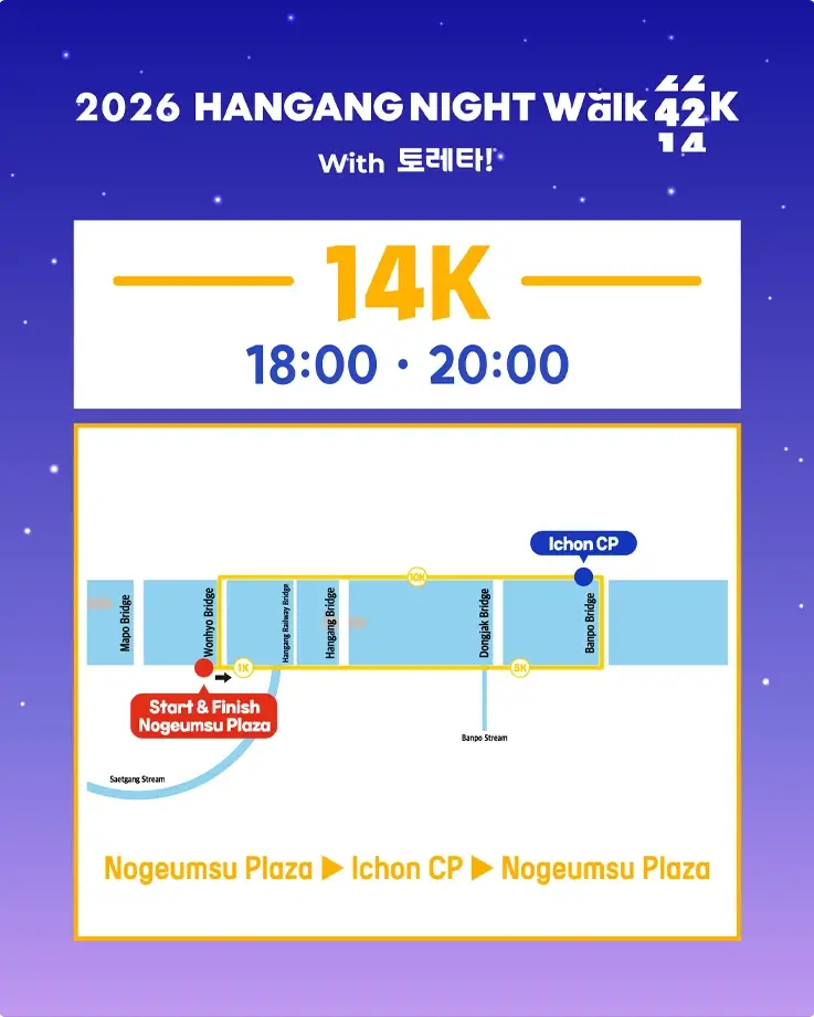 2026 Hangang Night Walk 14K course