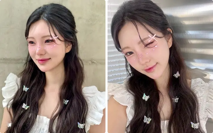 K-pop idol style hair and makeup service for photoshoot at Haut Beaute in Cheongddam, Seoul