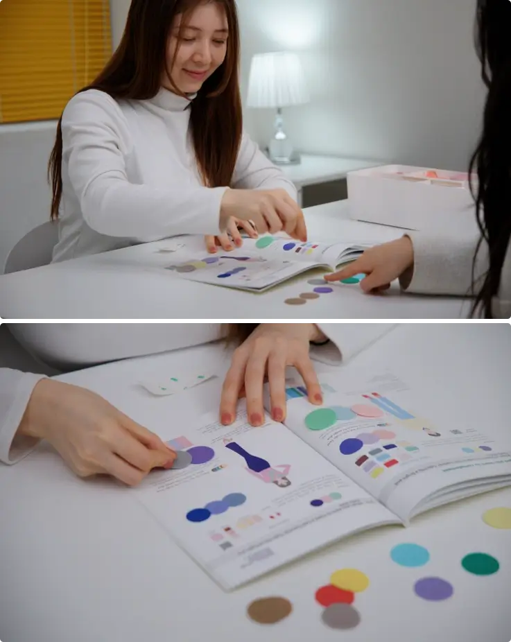 Take-home kit provided by Image Ho in Jeju during personal color analysis session