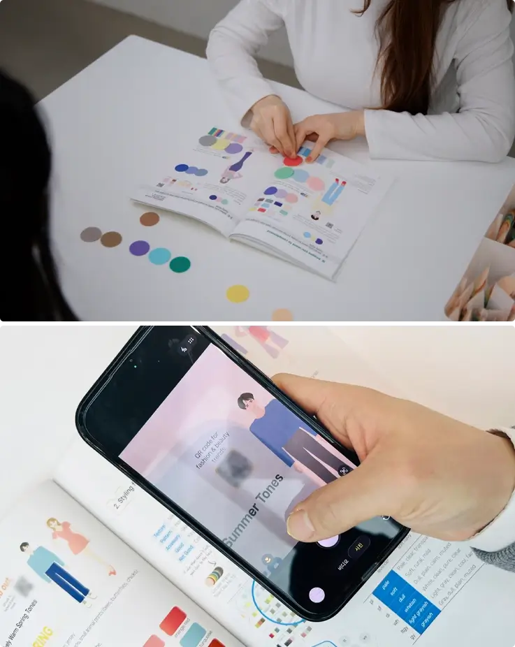 Take-home kit provided by Image Ho in Jeju during personal color analysis session