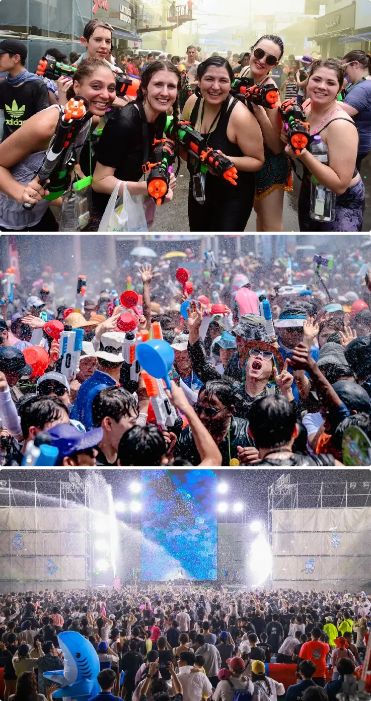 People enjoying Jeongnamjin Jangheung Water Festival