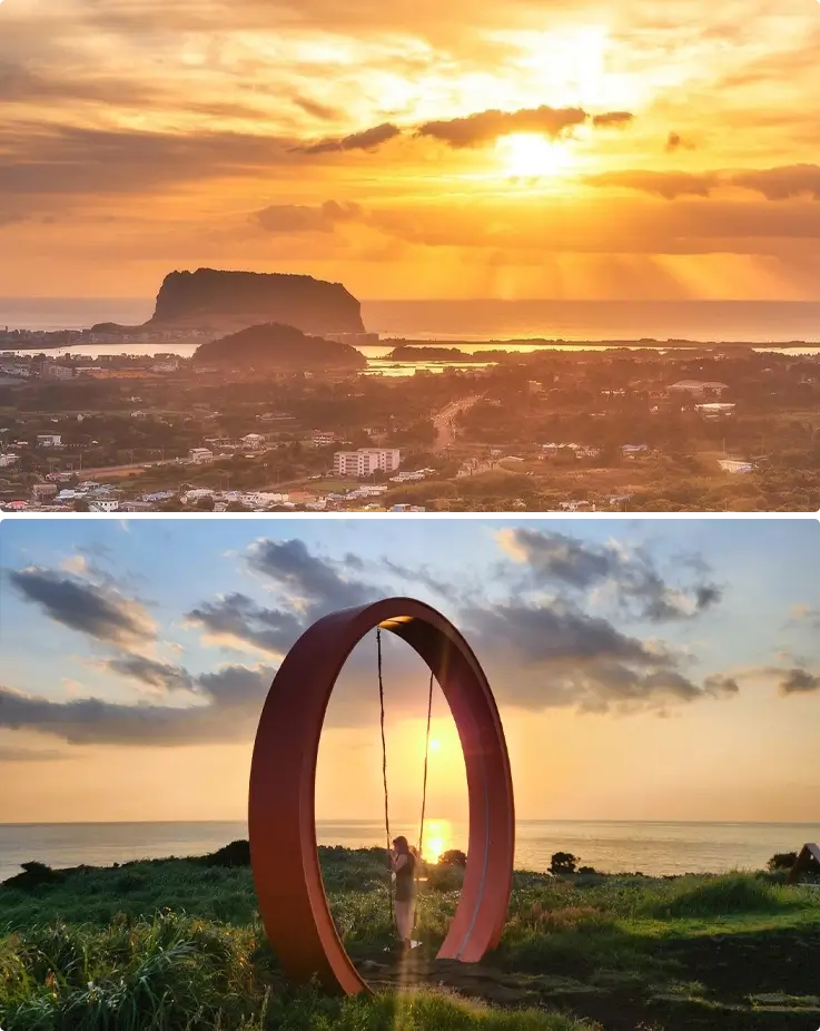 Sunrise at Seopjikoji in Jeju Island
