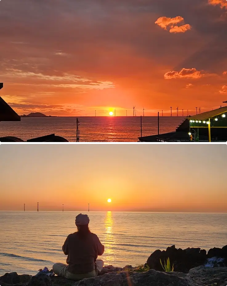 Sunset at Jeju Olle Trail - Route 15 in Jeju Island